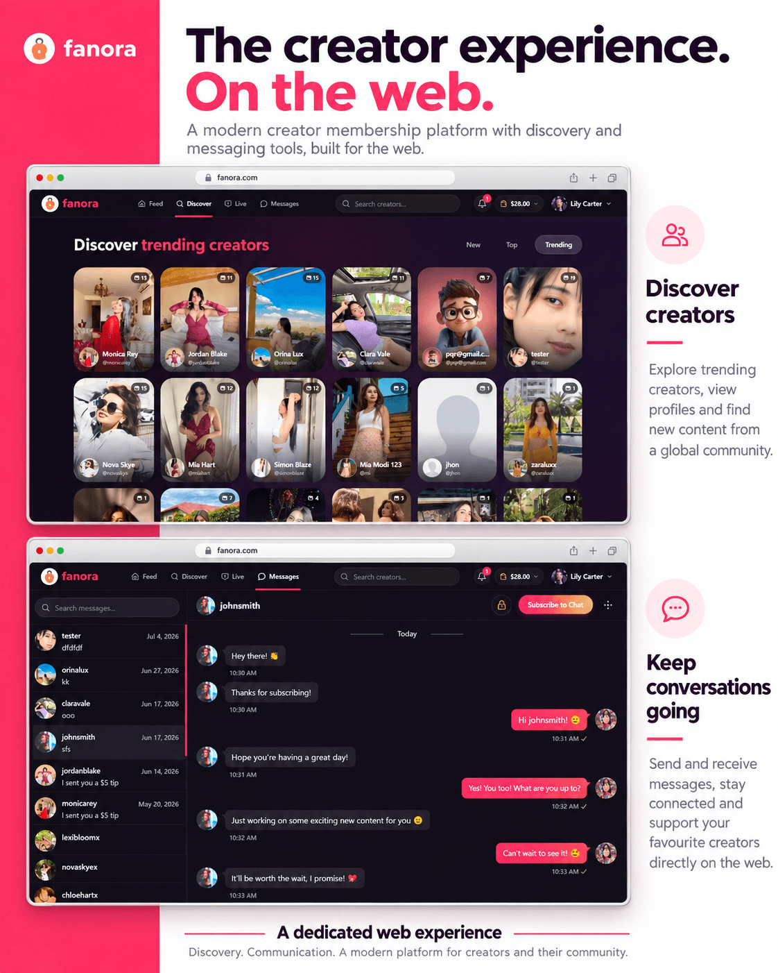Fanora - Premium Content Creator Membership SaaS platform